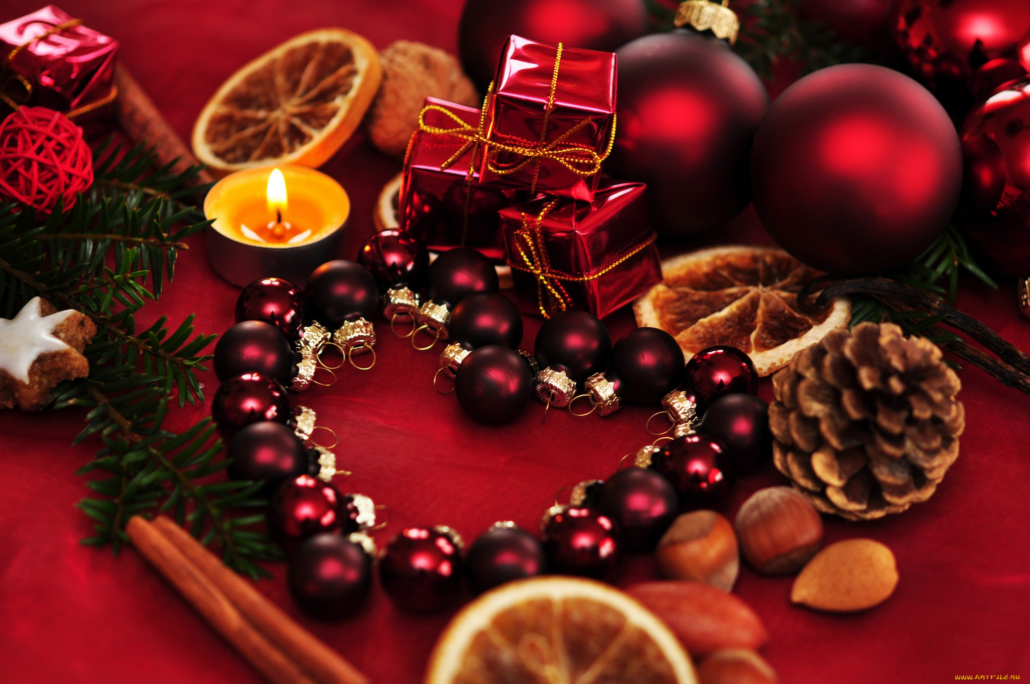 , , balls, heart, decoration, , , candle, new, year, christmas, ornaments, , , , , 